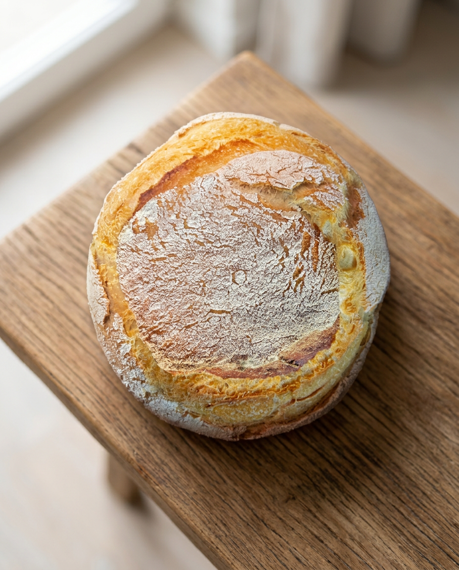 Golden floured sourdough round